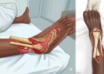 Reconstruction d'une perte osseuse du tibia par la méthode d’Ilizarov